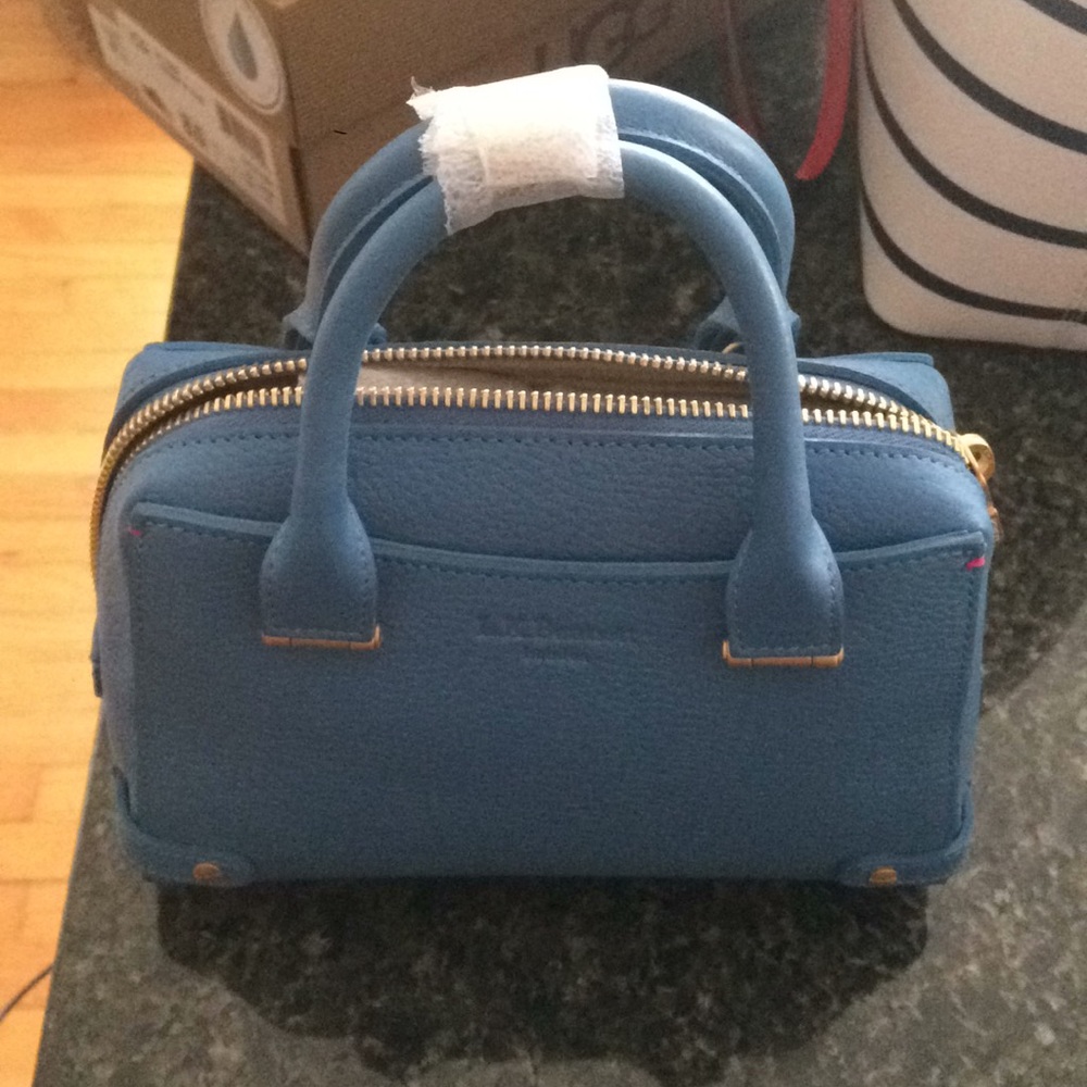 L.K Bennett blue small leather bag
